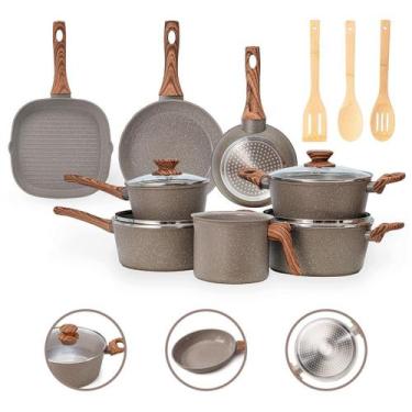 Imagem de Jogo De Panelas Completo 11 Pç Cerâmico Indução - Grafito - Mimo Style