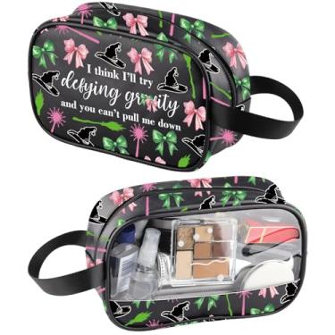 Imagem de XYANFA Bolsa de maquiagem transparente inspirada em bruxa para fãs de filmes, presente para teatro musical, viagem, bolsa organizadora de cosméticos, BRING ME DOWN tm, Tendência