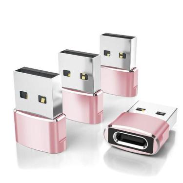 Imagem de Adaptador USB-C (fêmea) para USB-A (macho), pacote com 4 unidades Eleb