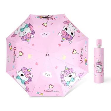 Imagem de Guarda-chuva Hannstar Kids dobrável à prova de vento anti-UV com refle