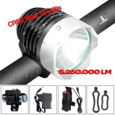 Imagem de Farol Bike Monster Led Xm-l T6 Forte 5.260.000 Lm C/ Bateria - GT6006 