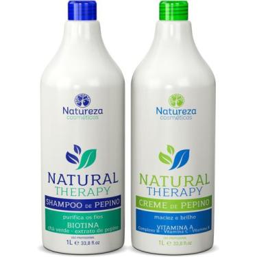Imagem de Shampoo E Condicionador Creme Pepino 1L - Natureza Cosmeticos