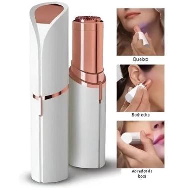 Imagem de Depilador Batom Facial Compacto A Bateria Tumblr Premium Branco Com Do