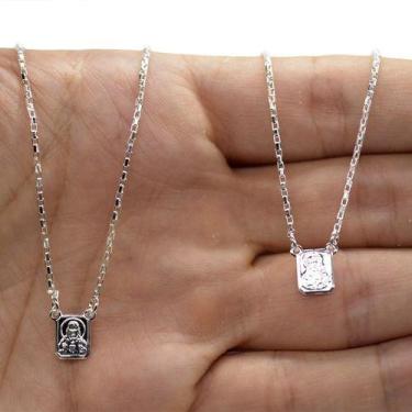 Imagem de Escapulário Nossa Senhora Do Carmo Banhado A Prata 925 - Papillon Semi