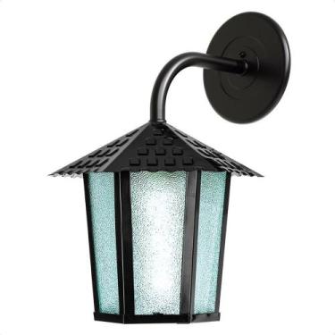 Imagem de Arandela Colonial Sextavada Vidro Pontilhado E27 Bivolt Preto - BLUMEN