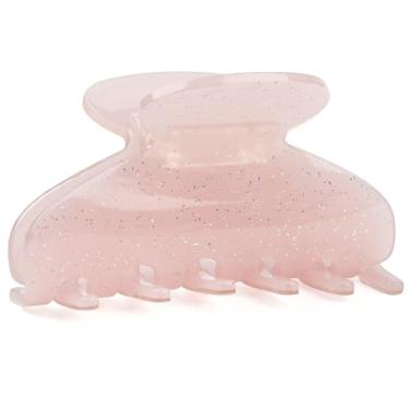 Imagem de MAORULU Grampos de garra de acetato médios fofos para mulheres e meninas, clipes de garra com glitter de 7 cm para cabelos finos e médios grossos, clipe de banana francesa durável com caixa de