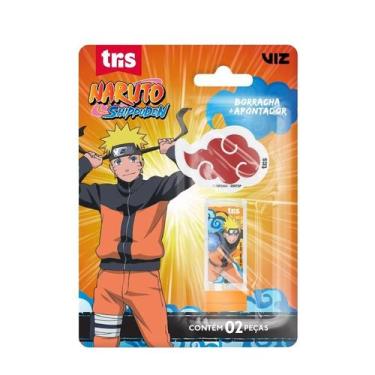 Imagem de Apontador Com Depósito e Borracha Naruto kit 2 peças - Tris