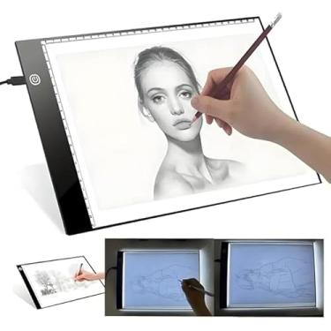Imagem de Mesa de Luz LED A4, Prancheta de Desenho com 3 Níveis de Iluminação, USB, Profissional, para Desenho Técnico, Esboços e Arte