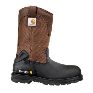 Imagem de Carhartt Men's 11" Wellington Waterproof Steel Toe Leather Pull-On Work Boot CMP1259, Brown/Black, 9 W US