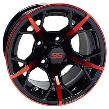 Imagem de Red Hawk Carrinho de golfe TIR-RX399-BR preto brilhante com vermelho, 30,5 x 17,7 cm ET-25