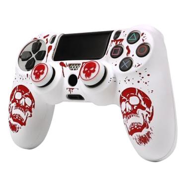 Imagem de RALAN Capa de controle Skull HeadDesign com 2 alças de polegar compatível com PS4/Playstation 4 Slim/Pro Controller