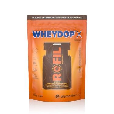 Imagem de Refil Whey Protein WHEYDOP X Chocolate Maltado 900g Proteína Concentrada não desnaturada e Isolada Suplemento Alimentar em Pó elementoPuro