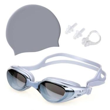Imagem de Kit Óculos Touca Silicone Protetor Nasal Aurícular Natação Profissiona