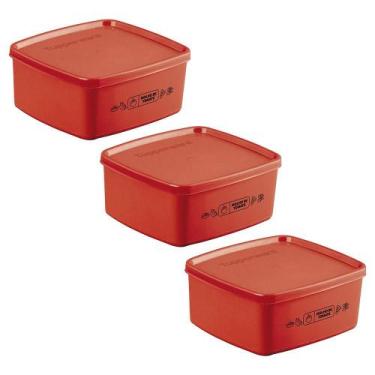 Imagem de Kit 3 Potes Herméticos Tupperware Jeitosinho Molho de Tomate 400ml