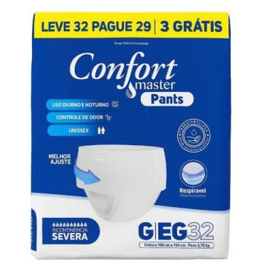 Imagem de Fralda Descartavel Geriatrica Adulto Confort Master Pants G EG 32 UN I