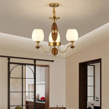 Imagem de Lâmpada Pingente LED E Candelabro Home Estilo Americano Retro Contemporâneo Design Criativo Simples Com Toque De Arte Ideal Para Sala De Estar Sala De Jantar (A 3 luzes)