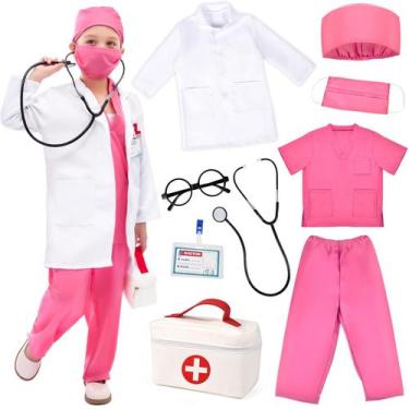 Imagem de Kit Pretend Play Toylink Kit, fantasia de médico infantil com bolsa de