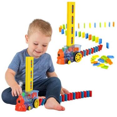 Imagem de Trenzinho Domino Educativo Brinquedo Para Empilhar Som Luz - Toys & To