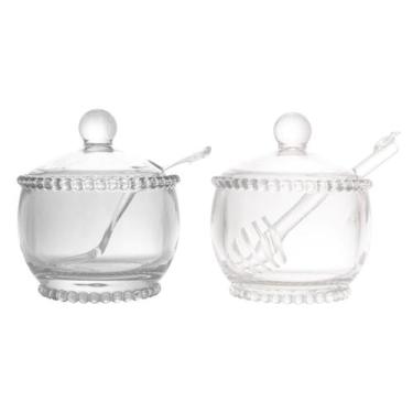 Imagem de Conjunto Açucareiro Com Colher + Porta Mel Com Pegador Em Cristal - Wo