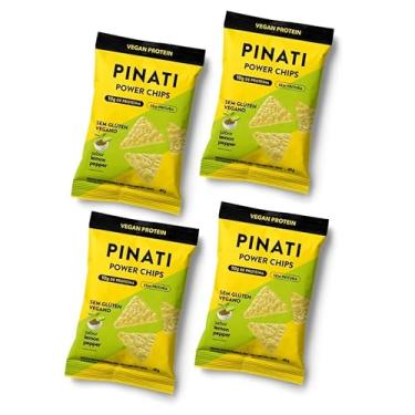 Imagem de PINATI KIT Salgadinho Proteico POWER CHIPS Lemon Pepper - 10g de proteina - 4 unidades