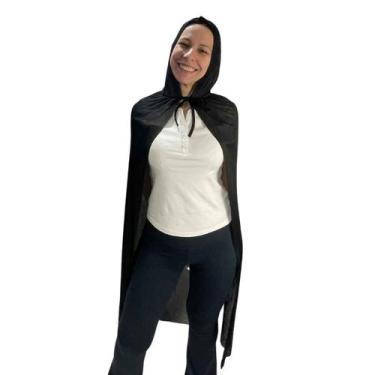 Imagem de Capa Com Capuz Adulto 1,2m Fantasia Vampiro Drácula Halloween Dia Das 