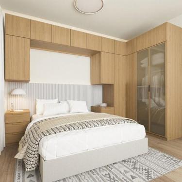 Imagem de Guarda-roupa Modulado de Canto 12 Peças 16 Portas Jade CabeCasa Madeir