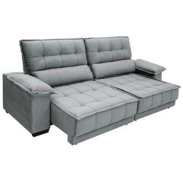 Imagem de Sofá Reclinável e Retrátil 2,30m Terraza Linoforte - Gelo