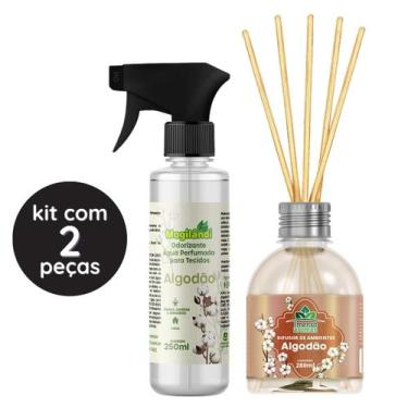 Imagem de Kit 2 Aromatizadores Difusor Ambiente Algodão 250ml Spray de Tecido Pe