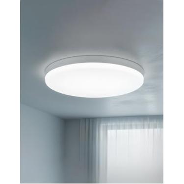 Imagem de Plafon LED Sobrepor Borda Infinita Redondo 60W Bivolt Branco Frio Luz Forte para Sala Quarto Cozinha