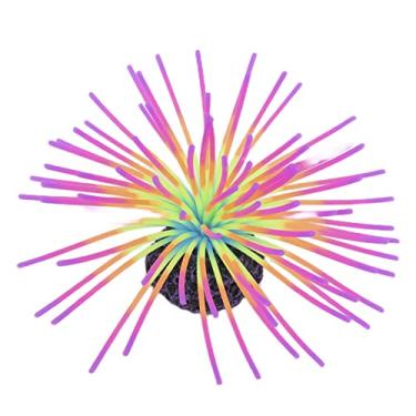 Imagem de YOUTHINK Mar Artificial de Longa Duração Anêmona do Mar Artificial, Material de Silicone, Plantas de Falsas de Baixa Manutenção para Aquários Diâmetro Base de 2,36 pol. (Colorido)