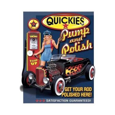 Imagem de Placa De Metal Vintage Da Estação De Gasolina Route 66 Com Meninas Pin