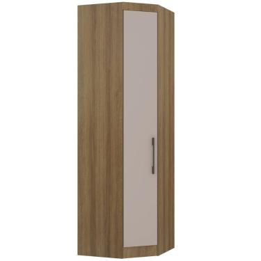 Imagem de Guarda Roupa De Canto Diagonal Modulado 70cm 1 Porta Paris Luciane Móveis Avelã Pf Com Cinammon Pf