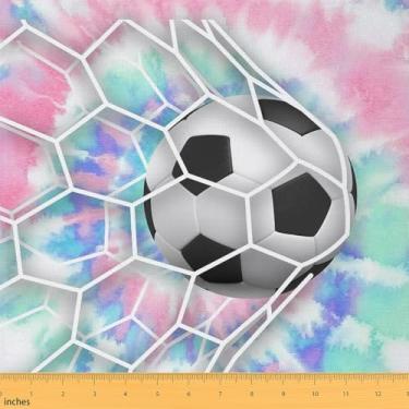 Imagem de Erosebridal Tecido de futebol por The Yard Futebol à prova d'água decoração ao ar livre jogos de bola esportes tie-dye campo estofados decoração branca rosa azul arte decoração 1 jarda