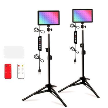 Imagem de Kit de iluminação fotográfica YouTin LED RGB Video Lights, pacote com 