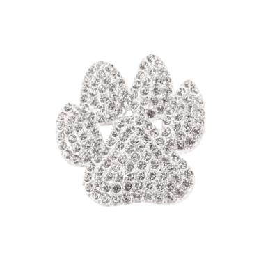Imagem de Broche fofo com estampa de pata para mulheres e homens, imitação cintilante, zircônia cúbica, adorável, gato, cão, escola, professor, aluno, prêmios, mascote, broches, cachorrinho, crachá de animal