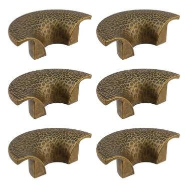 Imagem de Semetall Puxador de armário de 6 peças, puxadores de gaveta de liga de zinco para cozinha e penteadeira, puxadores vintage de 8,7 cm (espaçamento de orifício de 3,15 cm)