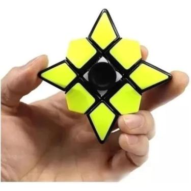 Imagem de Fidget Puzzle 2 em 1 Cubo Mágico 1x3x3 + Hand Spinner Preto | Reduz Ansiedade, Aumenta Foco e Melhora Habilidades Mentais
