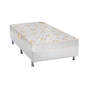 Imagem de Cama Box Solteiro: Colchão Espuma Castor D28 Sleep Max + Base Crc Courano White(88X188)