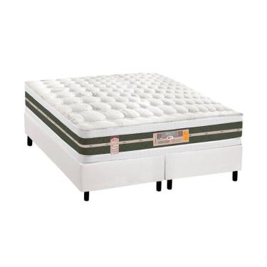Imagem de Cama Box Queen: Colchão Molas Castor Bonnel Silver Star Air + Base Crc Courano White(158X198)