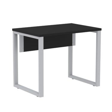 Imagem de Mesa Escritório P25 Tub Pandin 90 Cm (larg) Tampo Mdp Preto Pé Aço Tubular Cinza