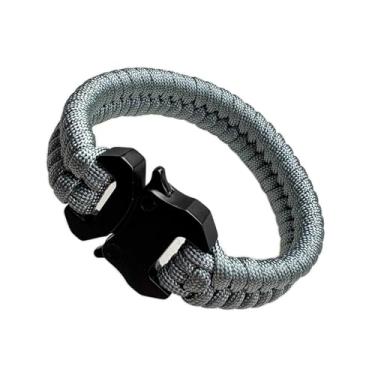 Imagem de SU LIFE 1 conjunto de pulseiras de cordão de paraquedas Fishtail trançado com fivela de liberação lateral pulseiras de 21,6 cm, Small, Nylon, Sem Pedra Preciosa