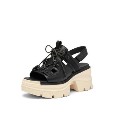 Imagem de Sorel Sandália plataforma de renda feminina Rein Cb, Cerâmica preta/branqueada, 37