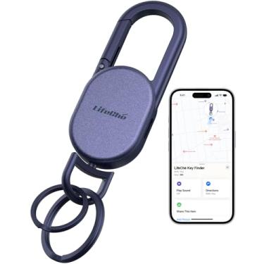 Imagem de Chaveiro, localizador de chaves, rastreador antiperda integrado, porta-chaves resistente, chaveiro de aço inoxidável premium, mosquetão, chaveiros de carro com localizador global GPS à prova d'água