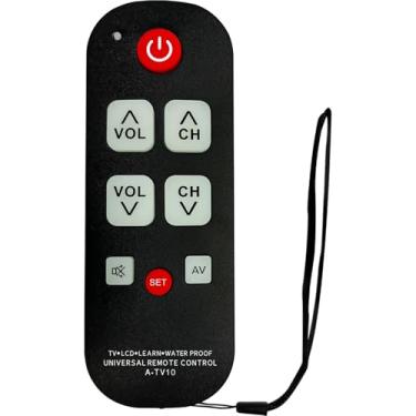Imagem de Controle remoto universal de TV para idosos com botões grandes, controle remoto de aprendizagem simples para idosos, fácil configuração e uso para controle diário de TV