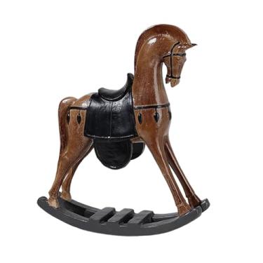 Imagem de XLWLLNJ Estátua de Cavalo de Balanço para Decoração de Casa, Enfeite de Mesa, Estatueta de Animal para Prateleira, Armário, Sala de Estar, Entrada, Presente