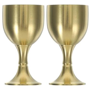 Imagem de ABOOFAN 2 peças de taças decorativas de liga de cobre para altar para oferecer acessórios, artesanato delicado para uso em templo doméstico, cálice vintage para bênçãos e colecionáveis