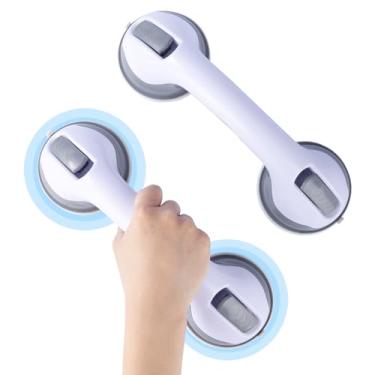 Imagem de Barras de apoio para banheiras e chuveiros, pacote com 2, barras de apoio de chuveiro de 30 cm para idosos, alça de chuveiro para idosos, suporte de segurança de banheiro para mulheres grávidas, sem