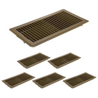 Imagem de PATIKIL Coberturas de ventilação de piso de 15 x 30 cm, 6 peças de registros de piso capas de ventilação de ar de metal resistentes, alavanca de fornecimento de ar ajustável para grades de teto de