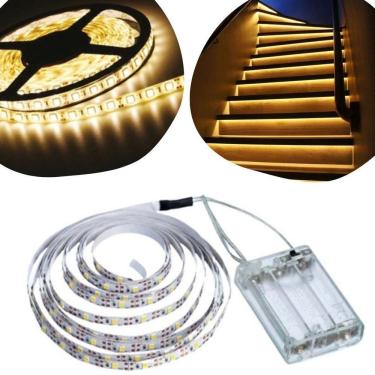 Imagem de Kit 20 Fios Fita Led Luz Amarela 120 Lâmpadas Led 2m à Pilha