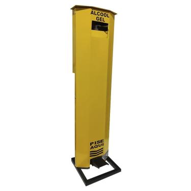Imagem de Totem Display Para álcool Gel Com Dispenser Amarelo